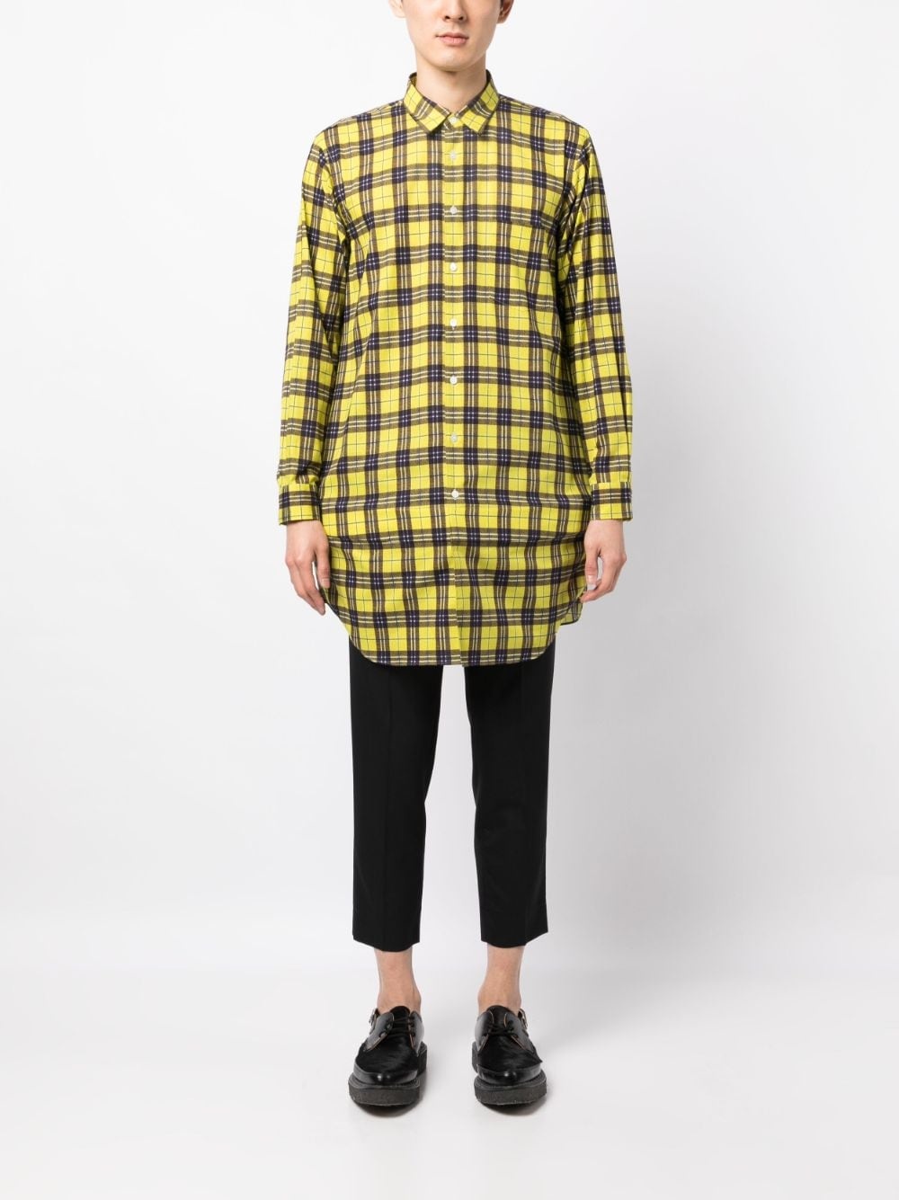 checked long-sleeve cotton shirt - 2