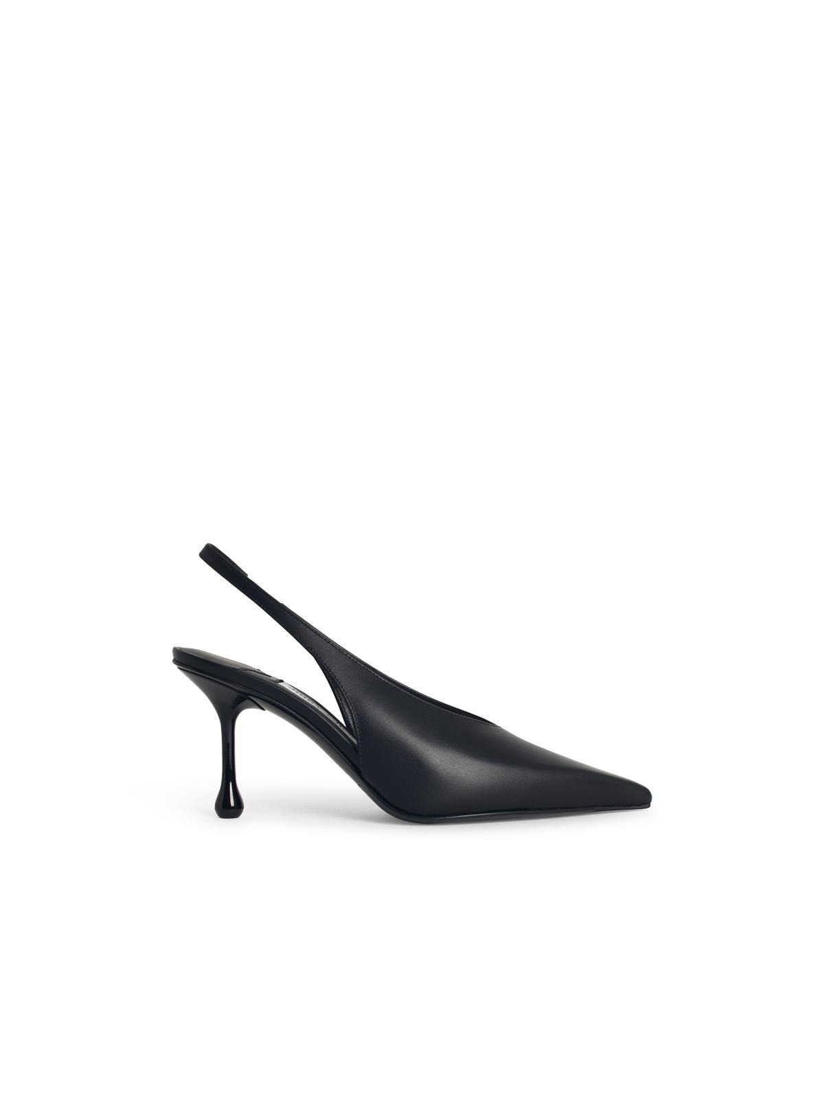 Jimmy Choo 'Isa 80' Black Leather Slingbacks Women - 1
