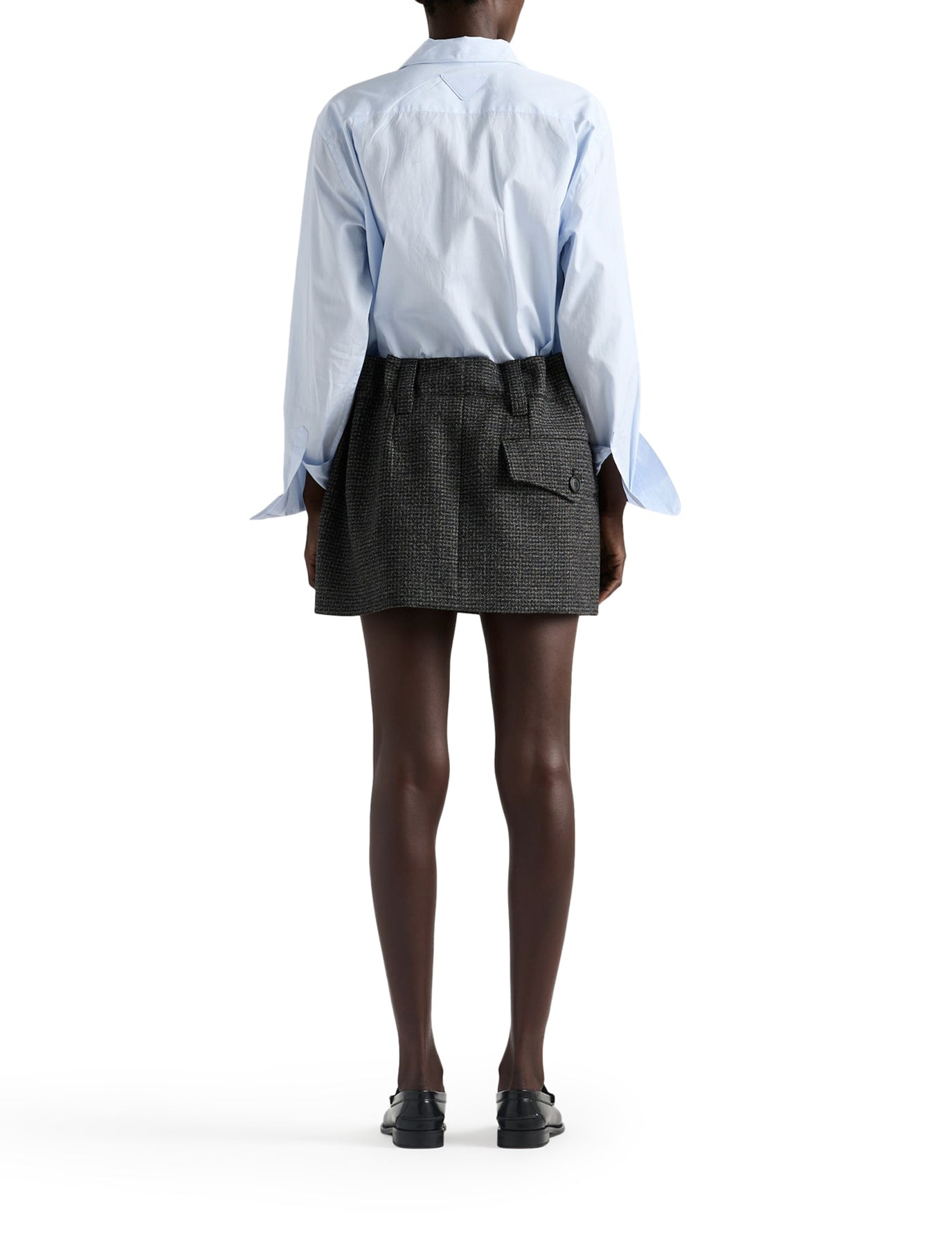 VICHY PATTERN MOULINÉ WOOL MINI SKIRT - 4