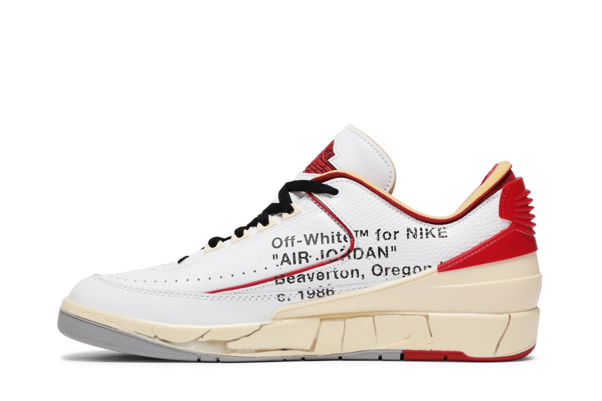 Off-White x Air Jordan 2 Retro Low SP 'White Varsity Red' - 3
