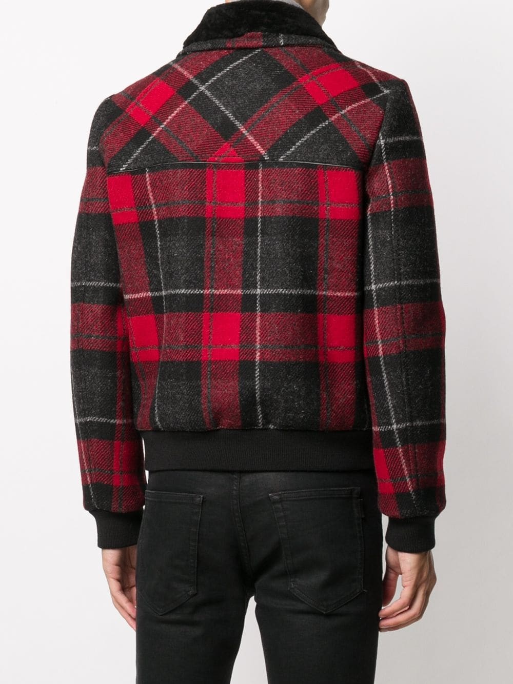 zip-up tartan-print jacket - 4