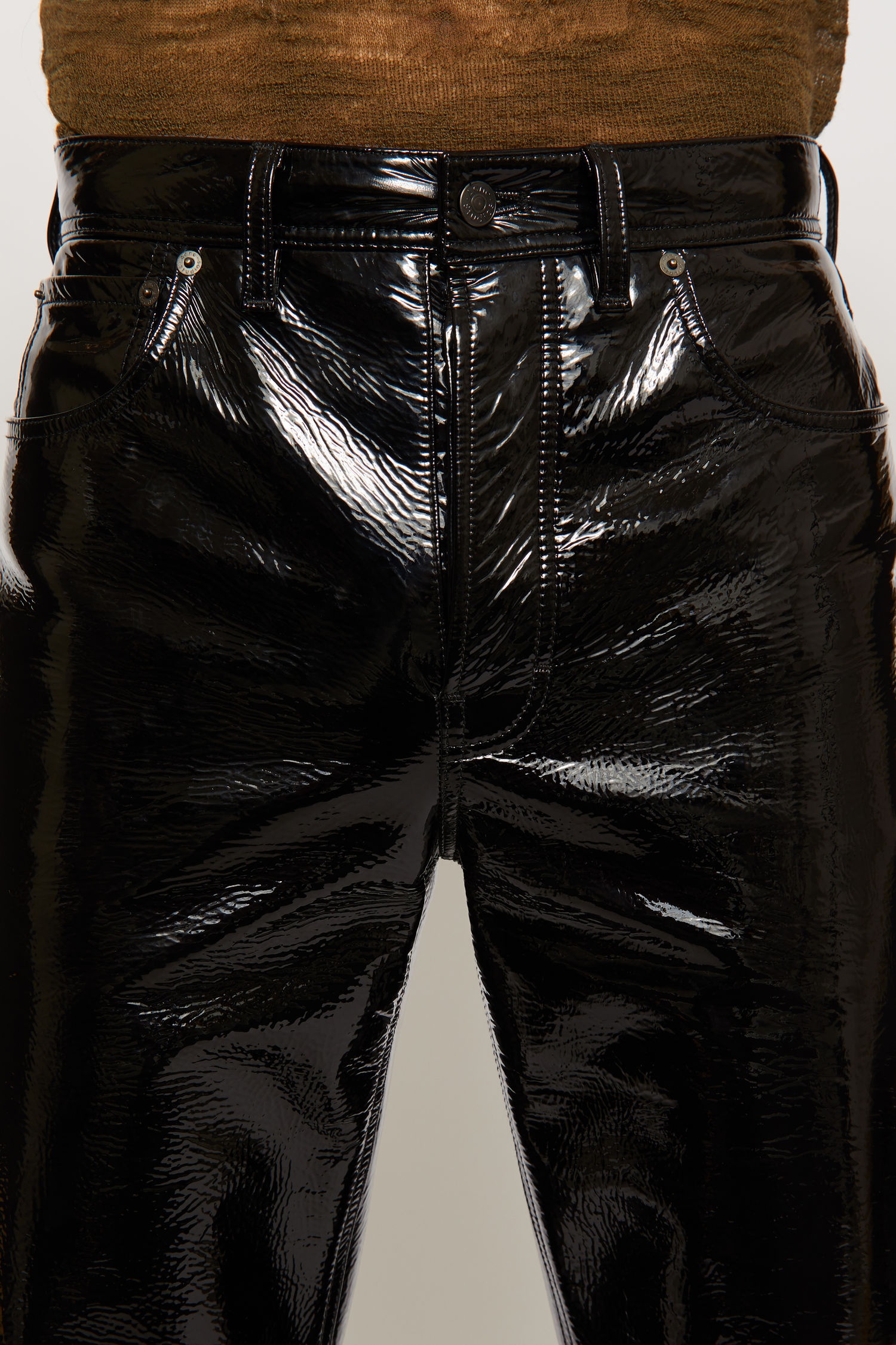 Patent leather trousers black - 6