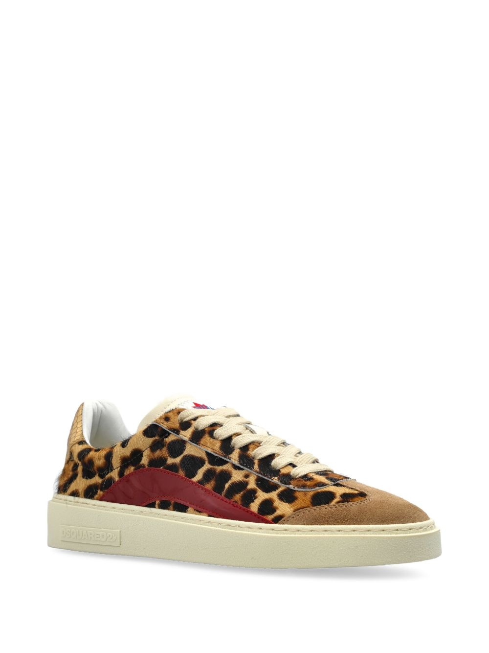 leopard-print leather sneakers - 2