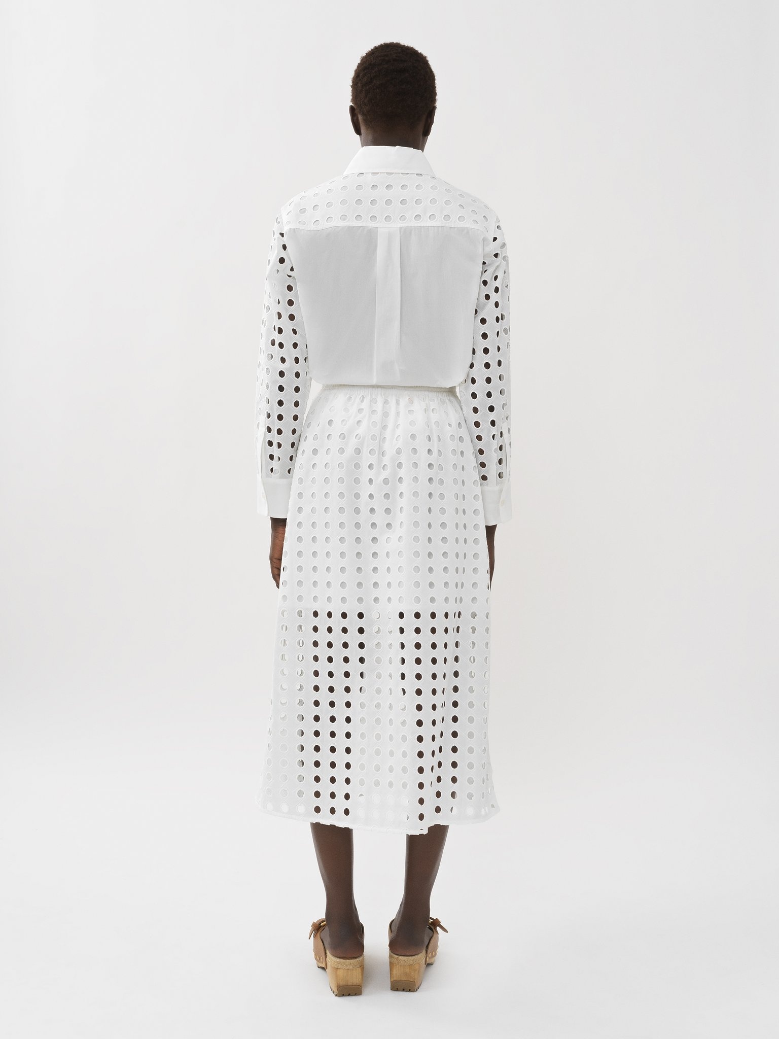 EYELET EMBROIDERED SHIRT - 5