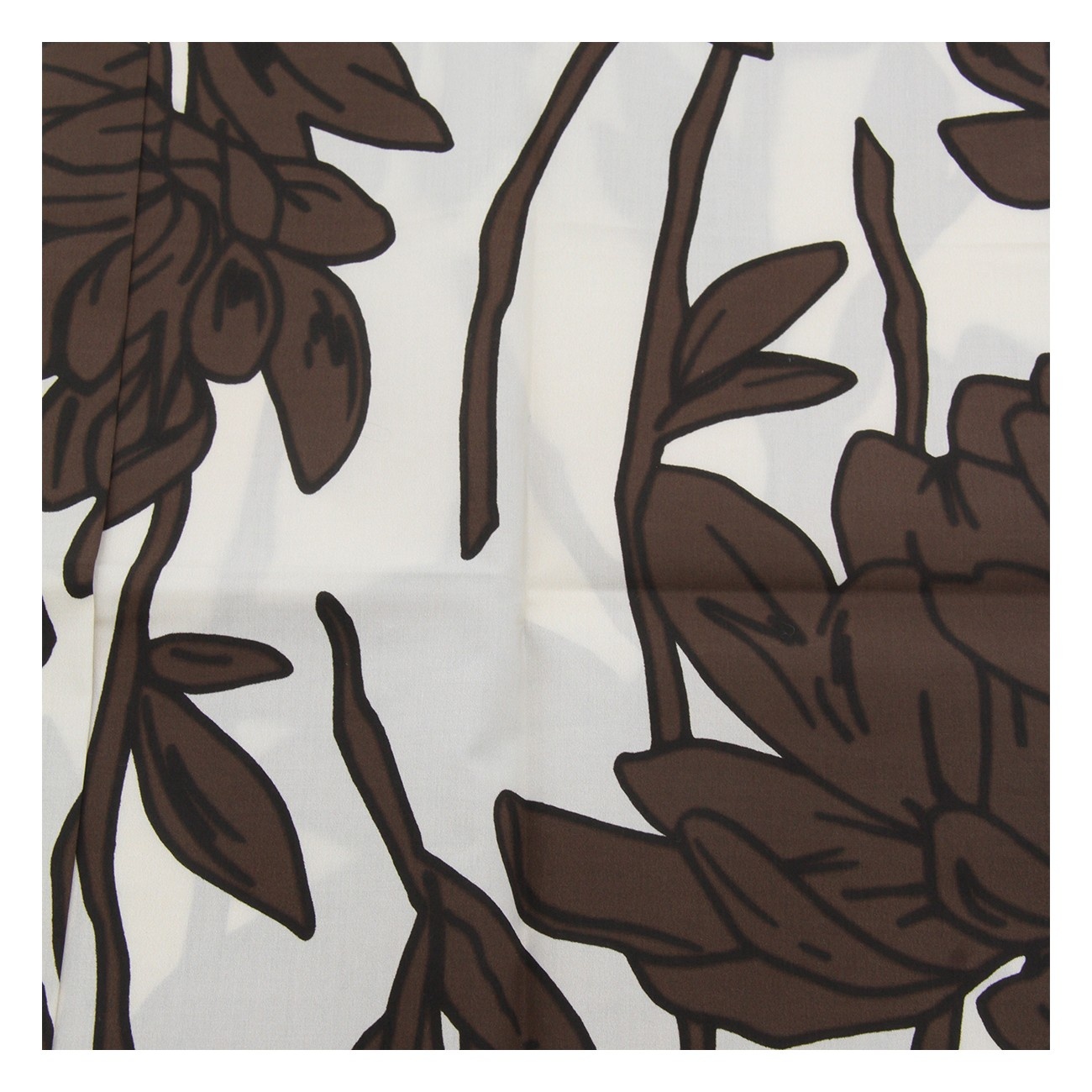 cream and brown cotton scarf - 2