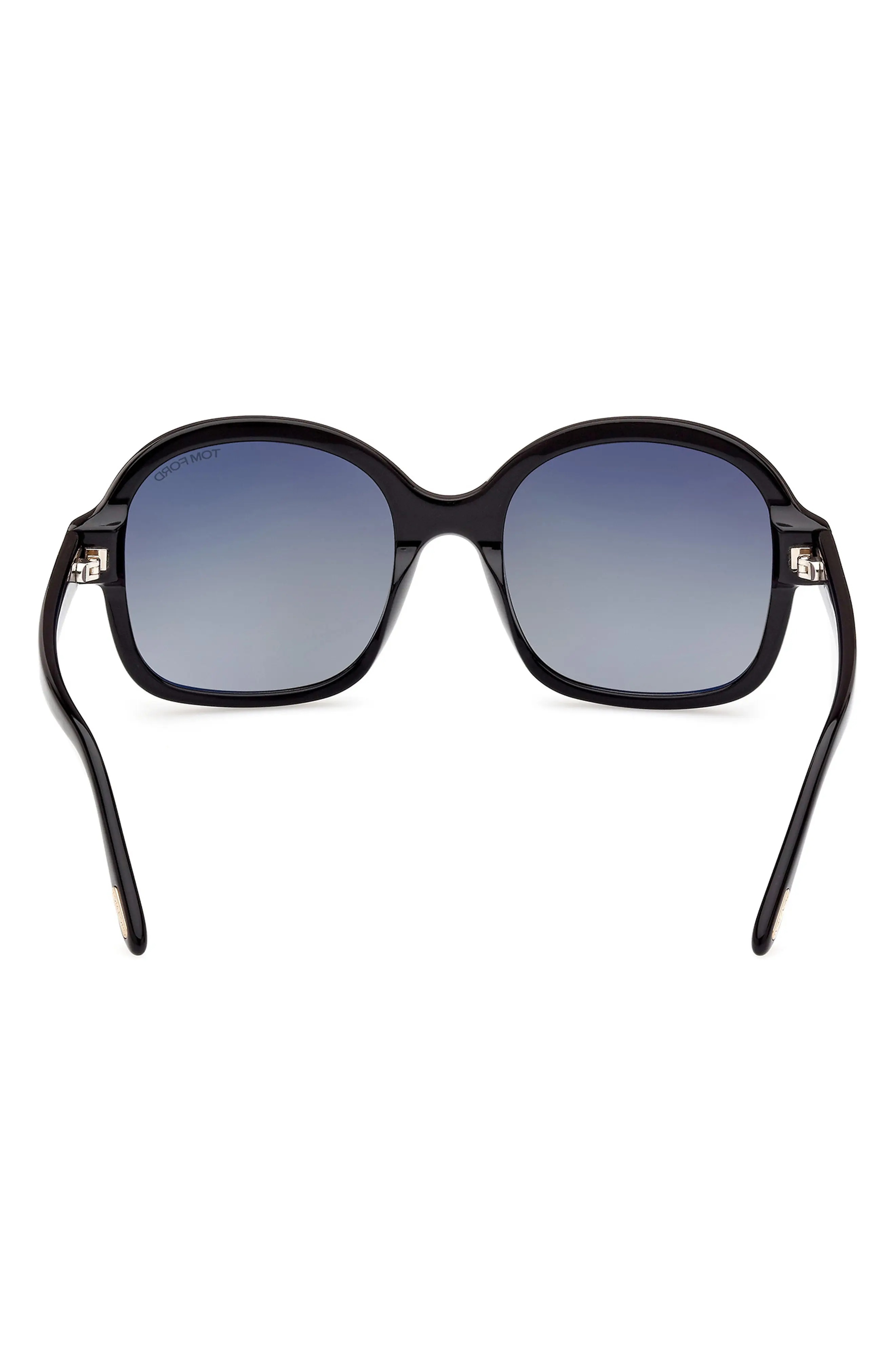 Hanley 57mm Gradient Butterfly Sunglasses in Shiny Black /Gradient Smoke - 4