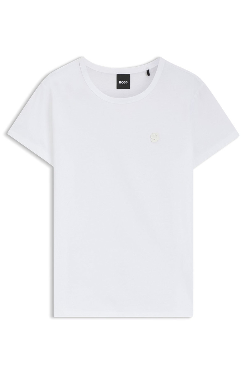 SLIM-FIT MERCERIZED-COTTON T-SHIRT WITH DOUBLE B MONOGRAM 1