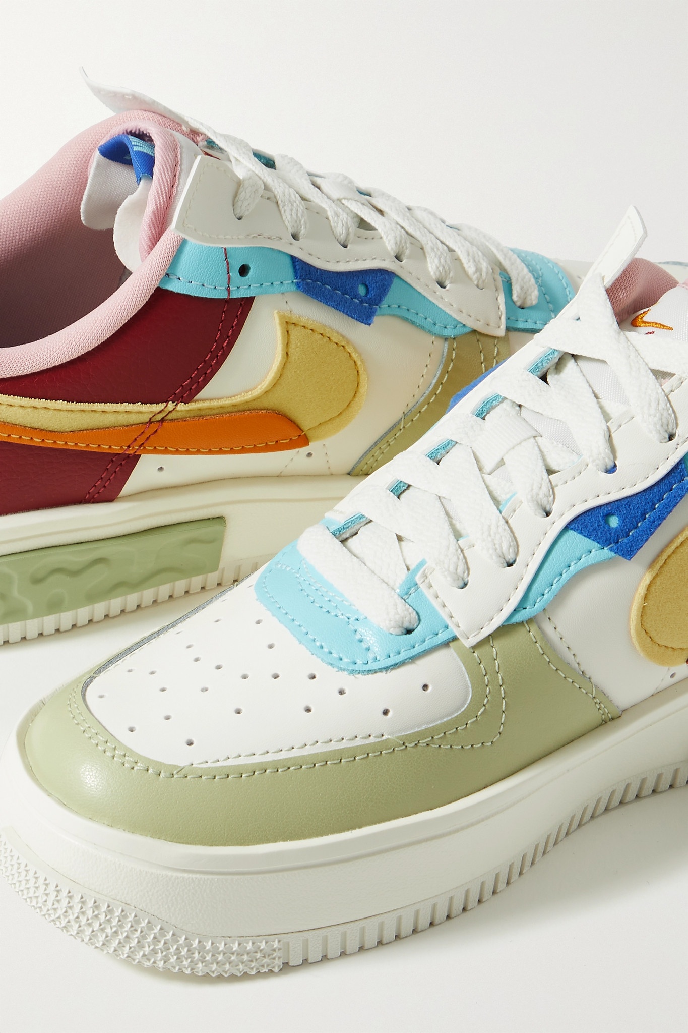 Air Force 1 Fontanka faux suede-trimmed leather sneakers - 4