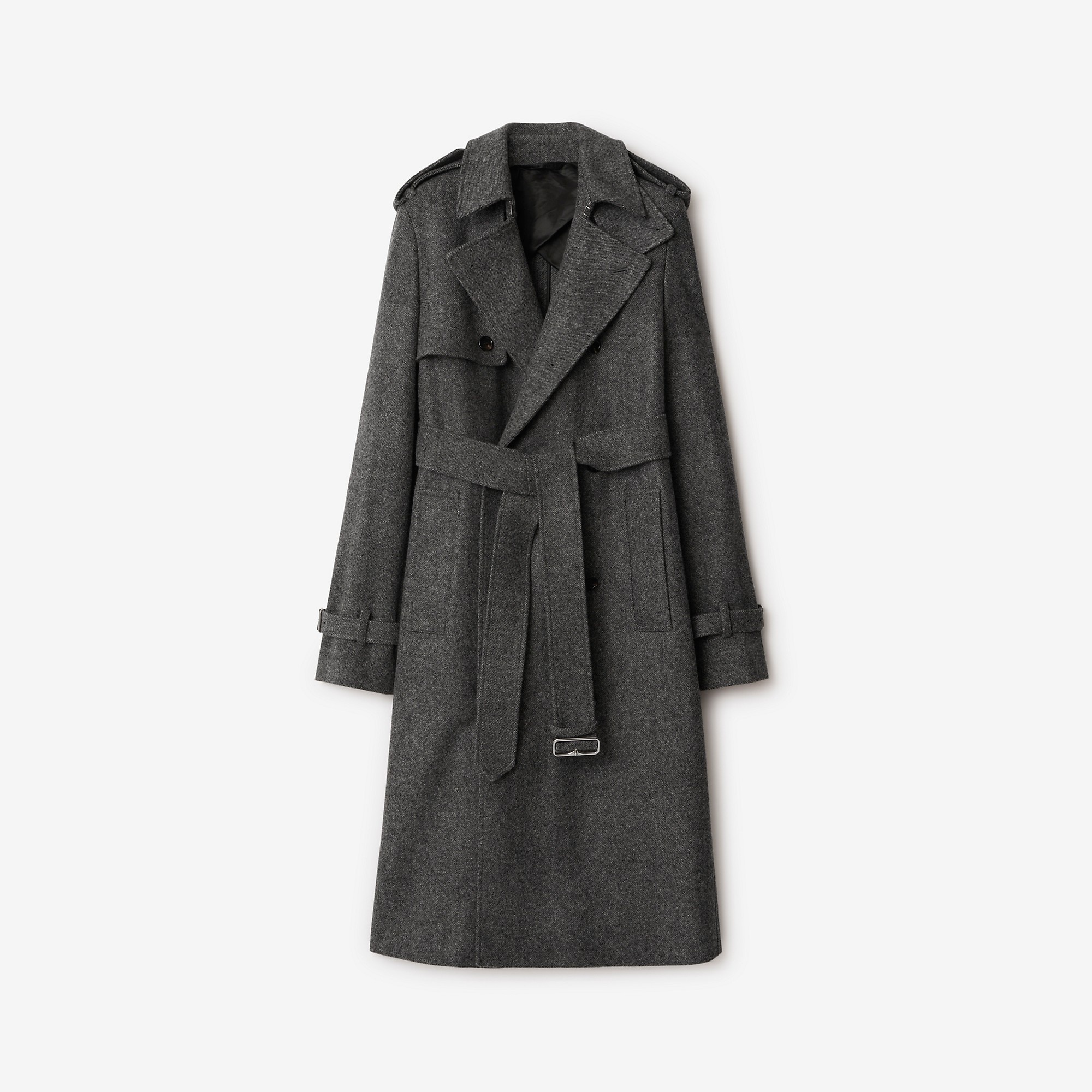 【送料&関税込】Burberry Grey Wool Long Trench Coat 52C430C6-FDA0-414F-809D-