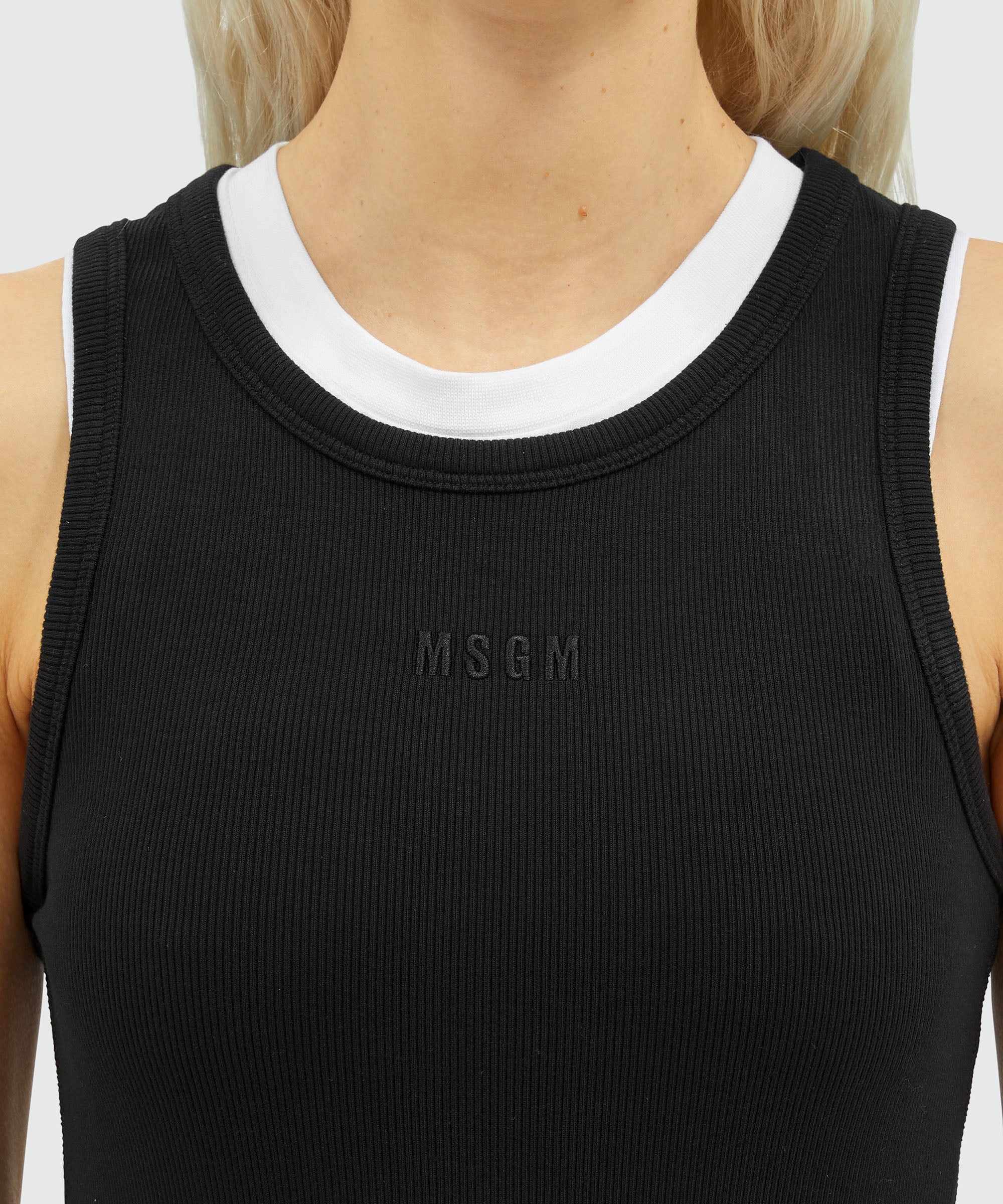 Ribbed cotton sleeveless dress - 5