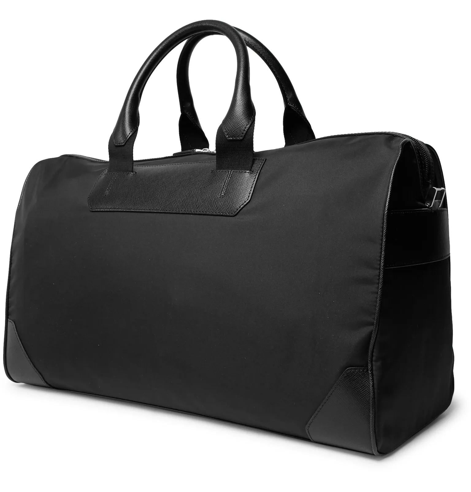 Sartorial Jet Cross-Grain Leather-Trimmed Shell Duffle Bag - 4