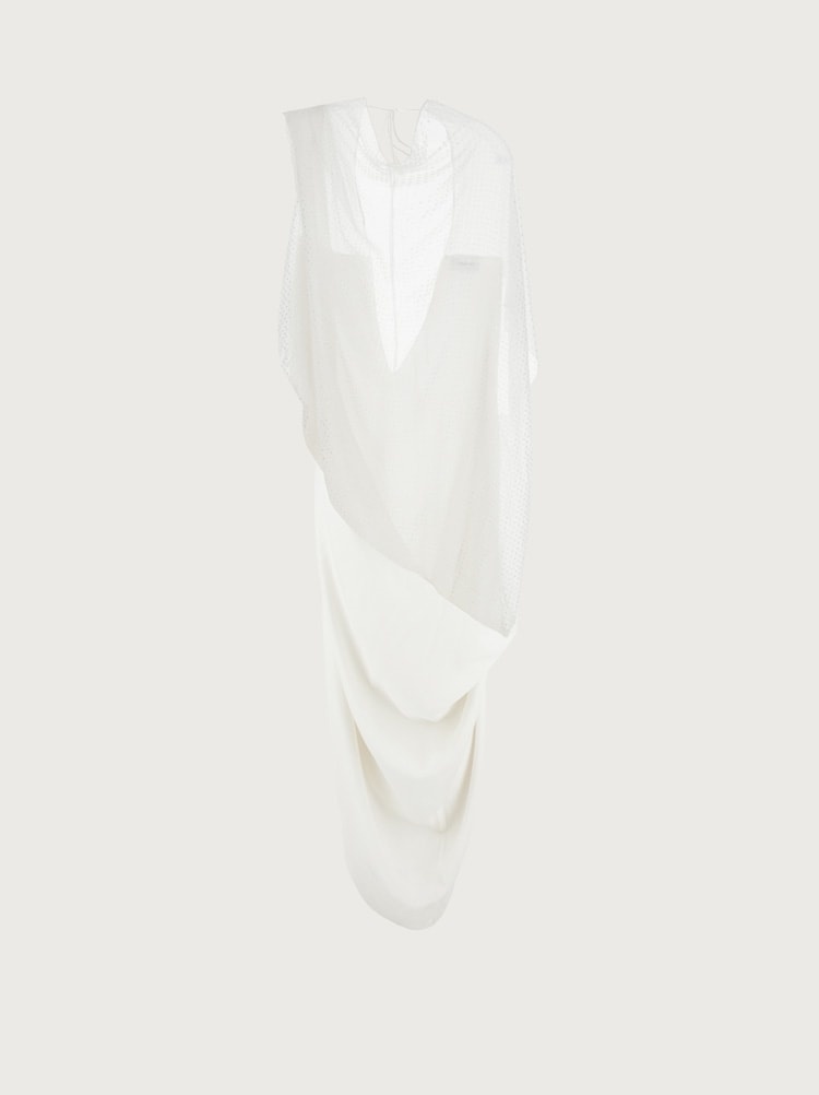 OPEN BACK DRAPE DRESS - 1
