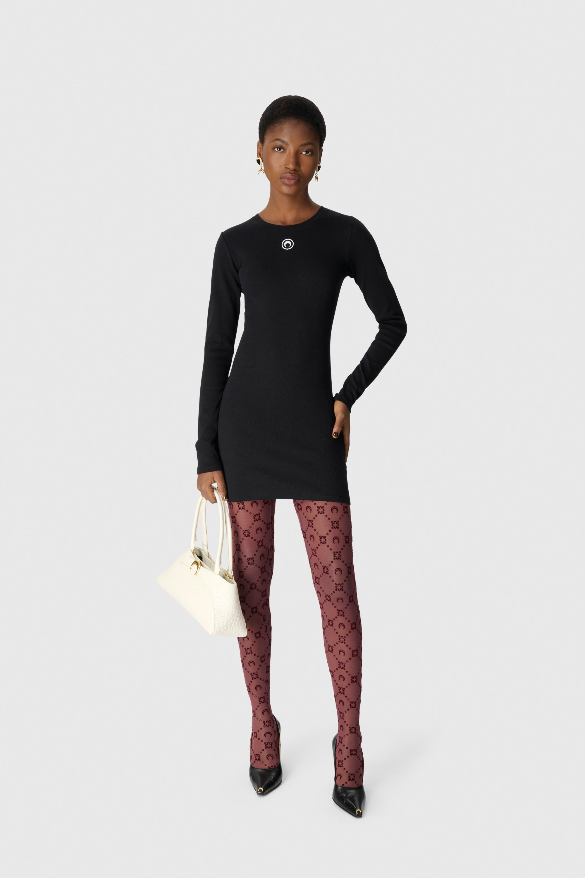 Moonogram Mesh Flock Tights - 2