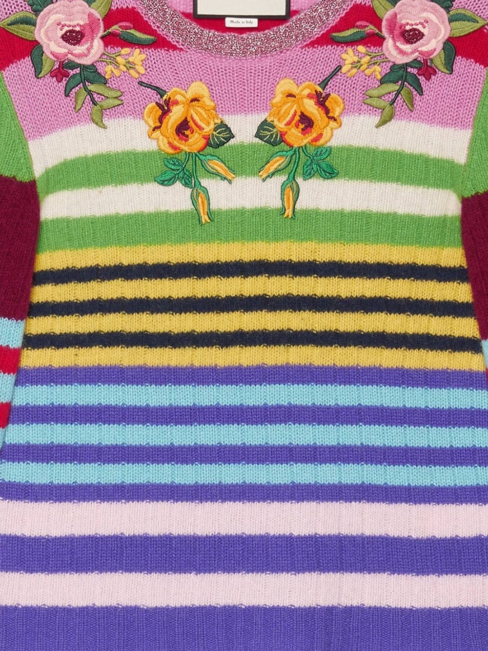 embroidered multicolour knit top - 5