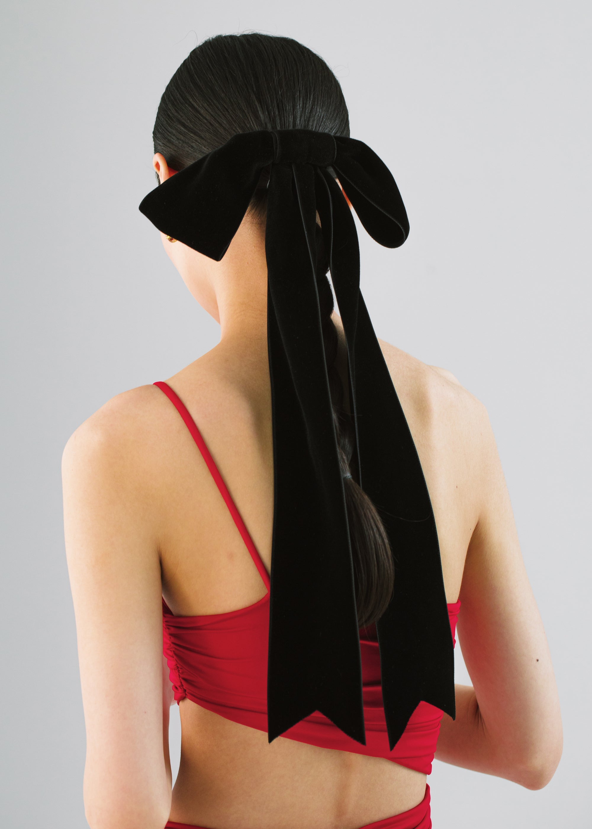 Jacqueline Velvet Bow Barrette - 3