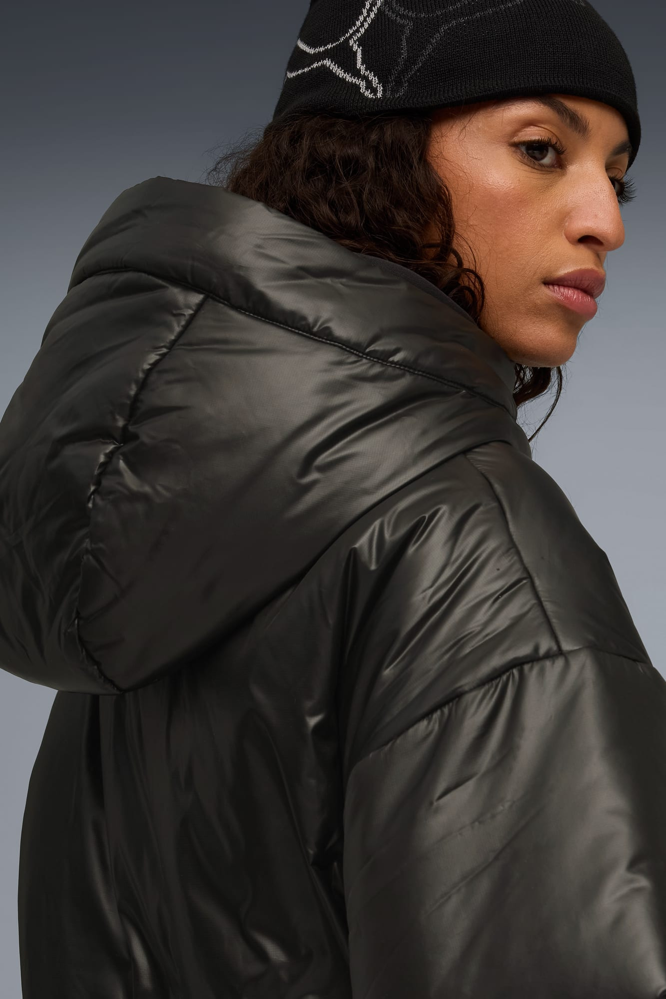 Shiny Hooded Padded Jacket Women - 7