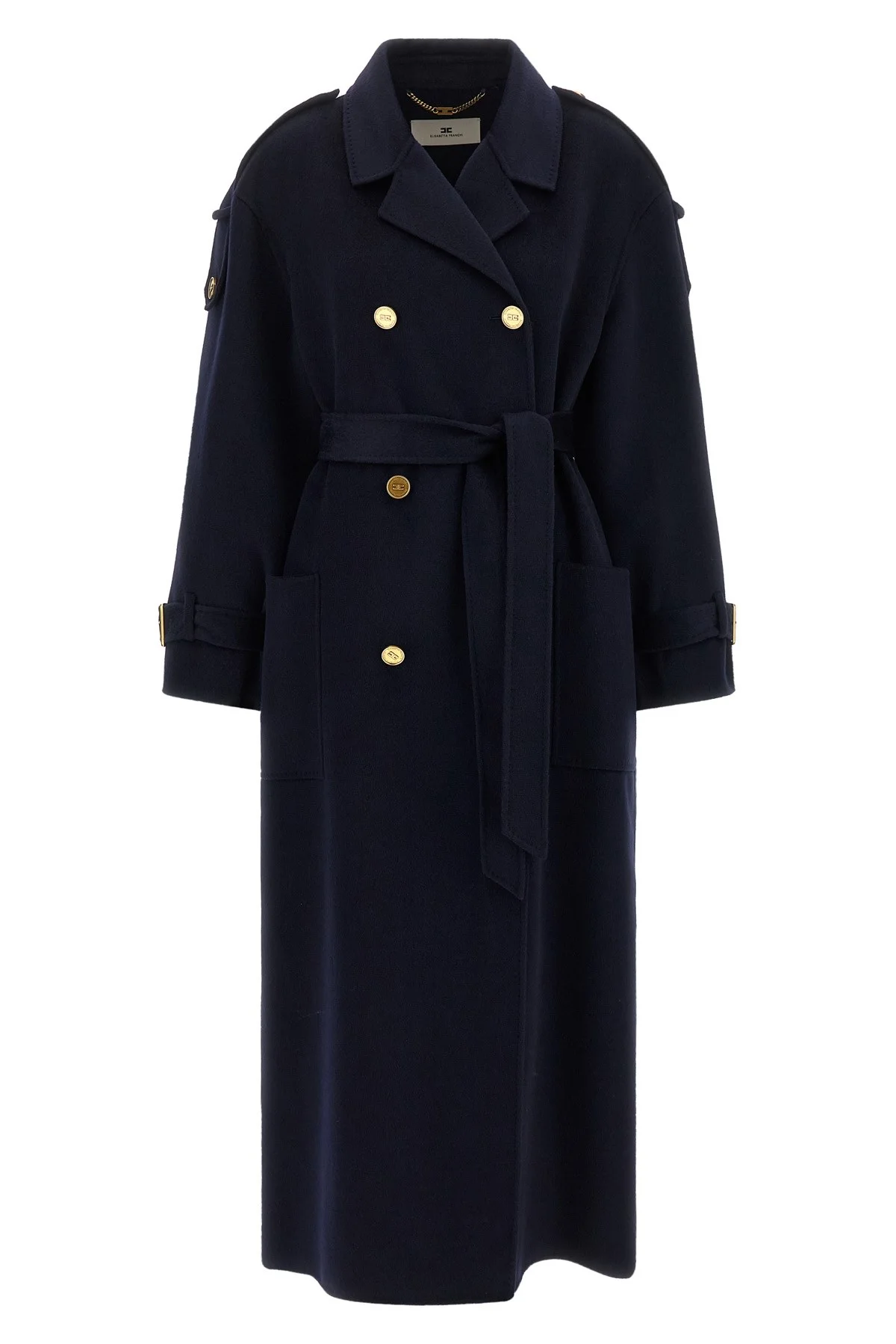 Double-Breasted Belted Coat - 1
