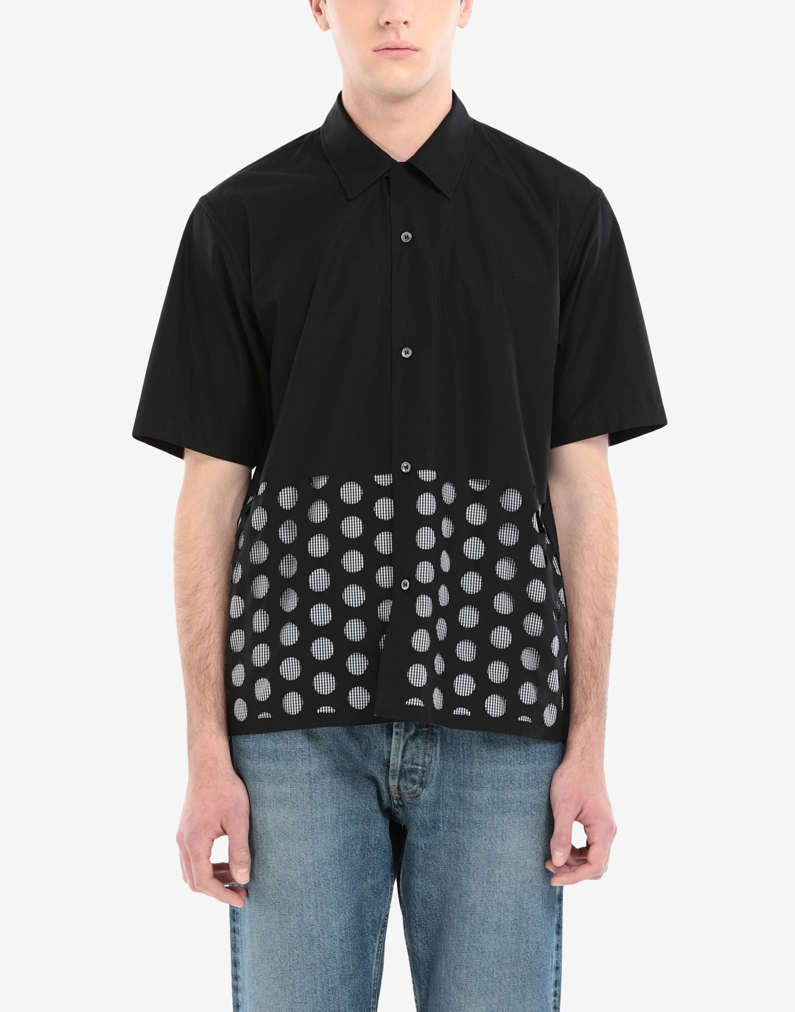 Punched holes short-sleeved shirt - 5