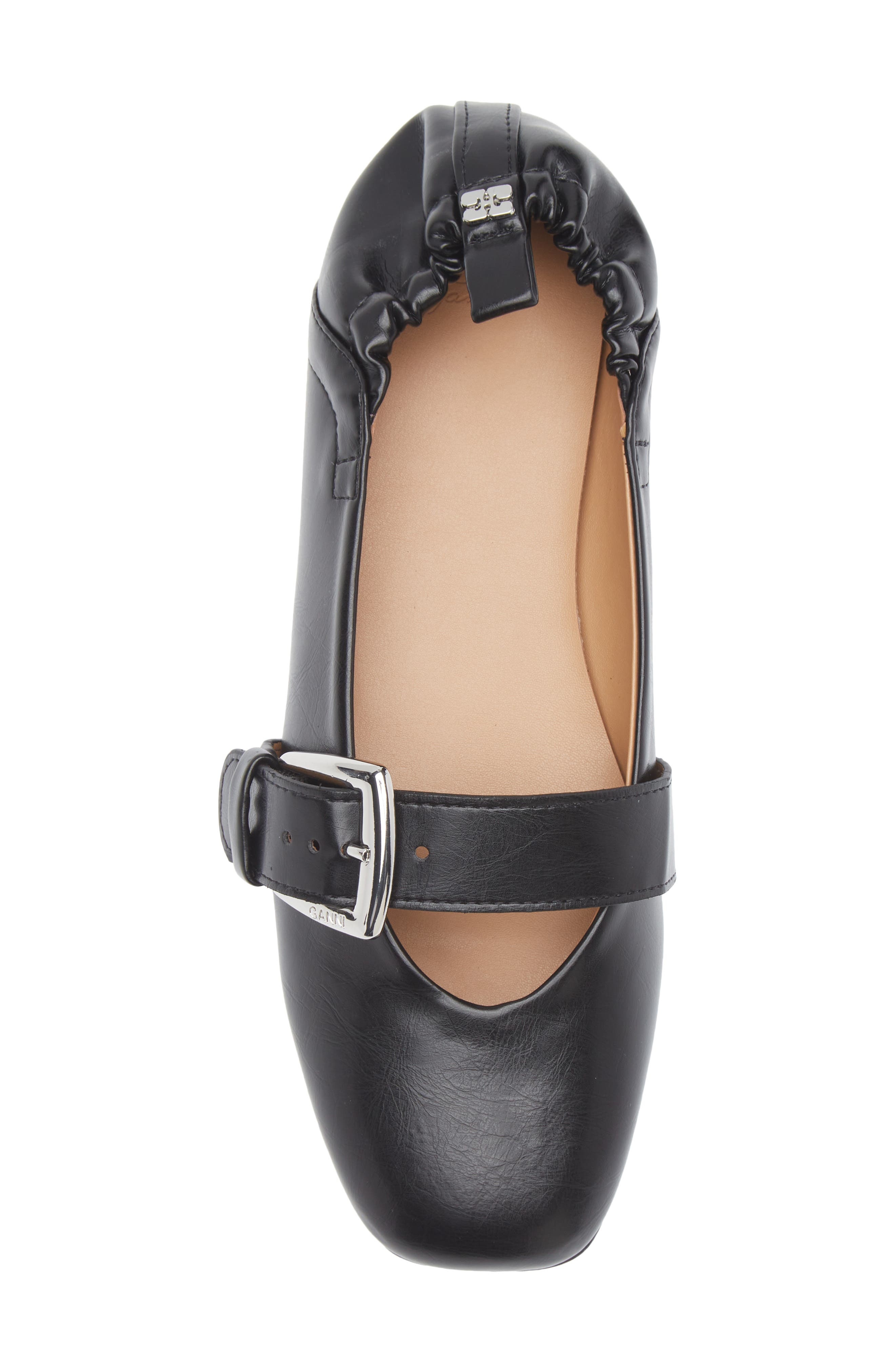 Ganni Mary Jane Ballet Flat in Black at Nordstrom - 5