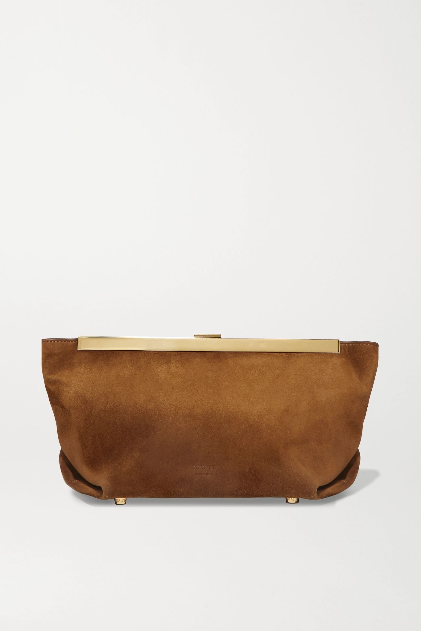 Envelope Pleat suede clutch  - 1