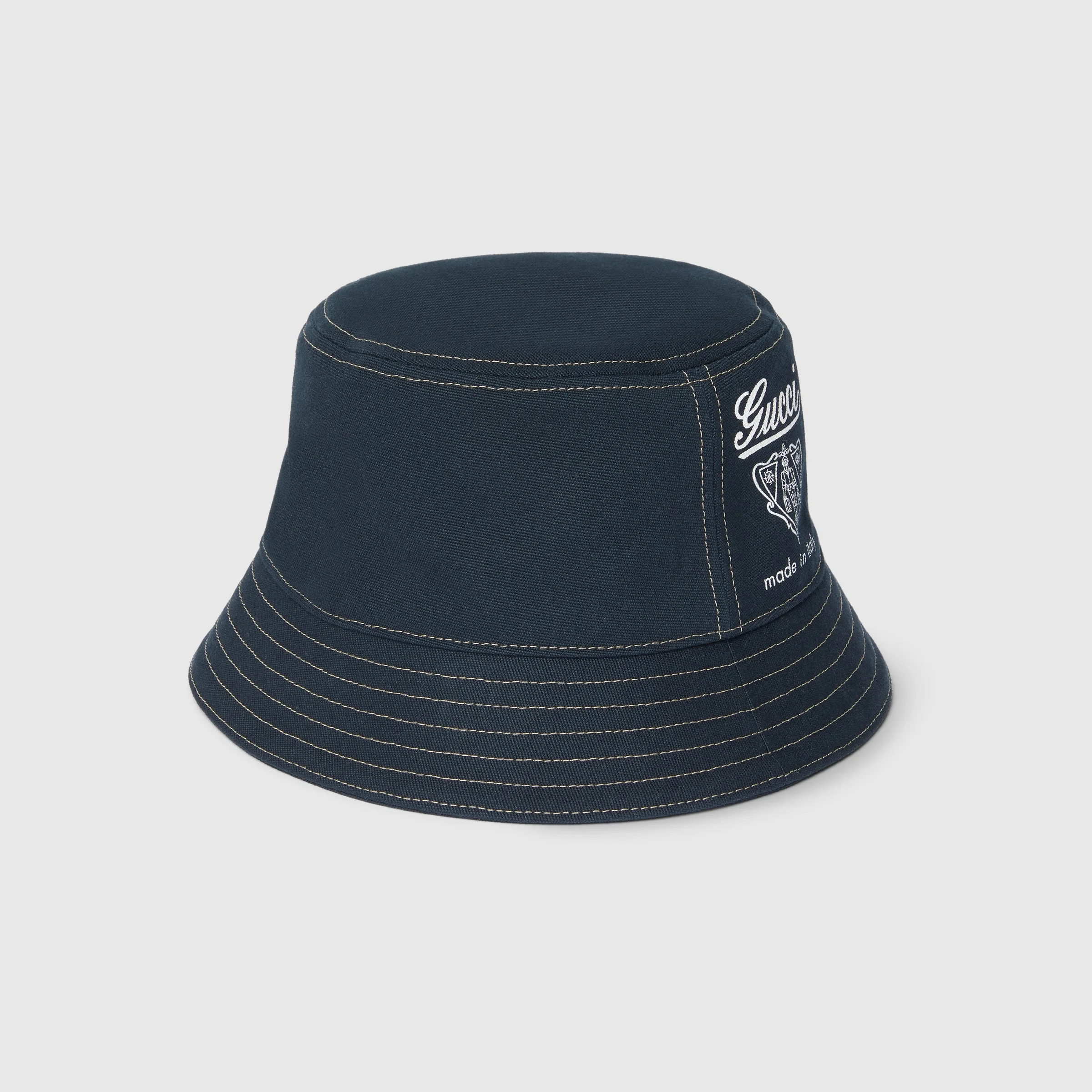 Printed cotton canvas bucket hat - 1
