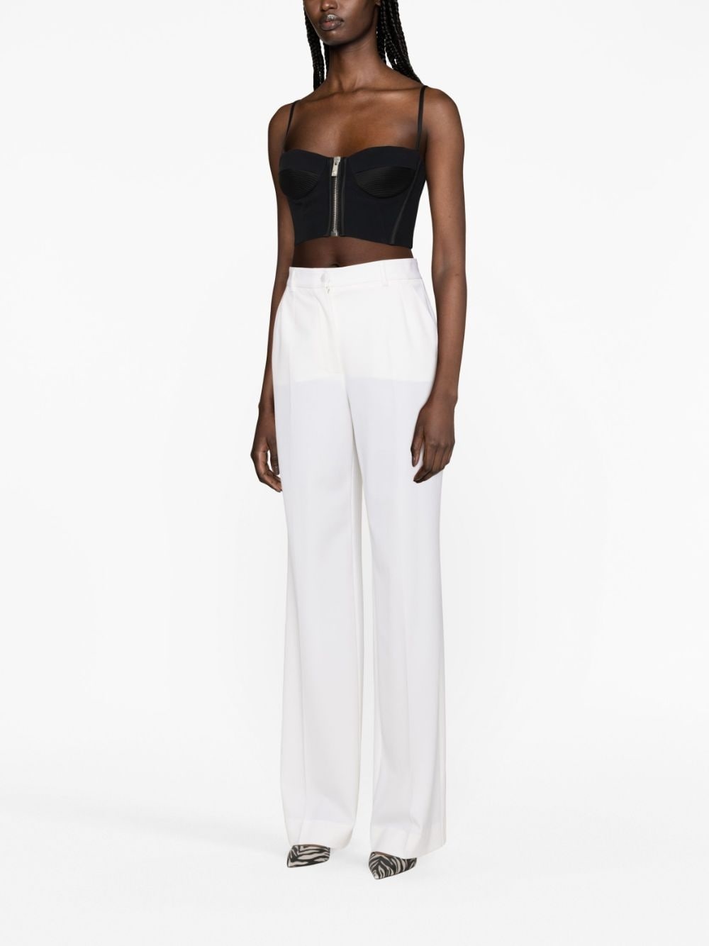high-waisted straight-leg trousers - 2