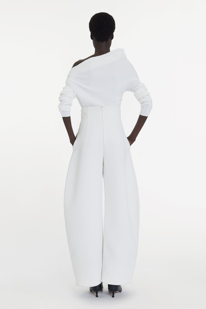 A.W.A.K.E. MODE ROUNDED TAILORED TROUSERS WHITE outlook