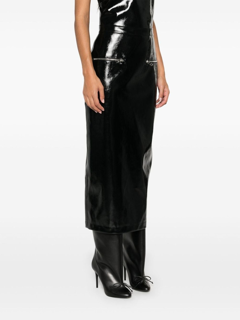 patent midi skirt 3