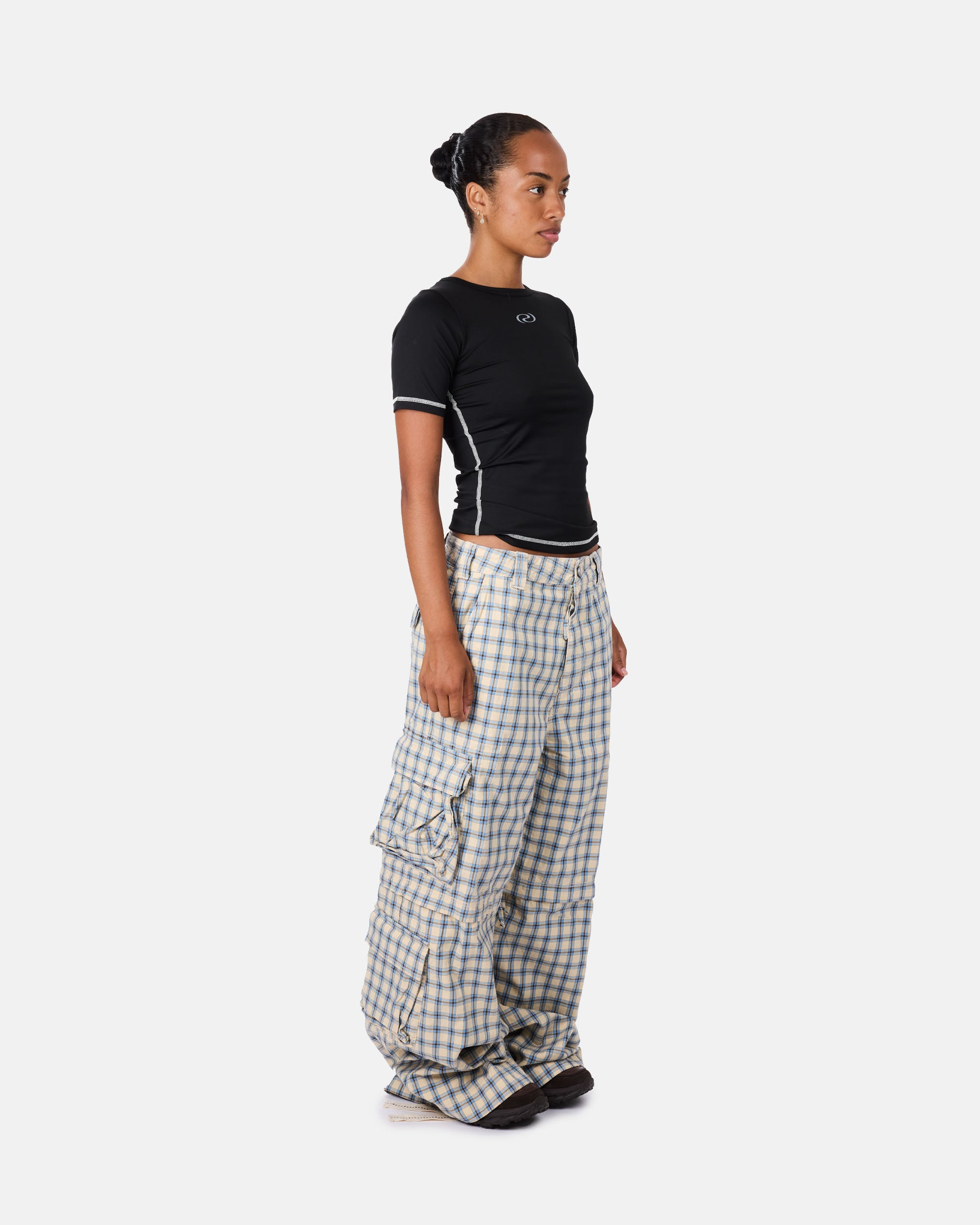 ZIP-OFF PLAID CARGO PANTS - 4