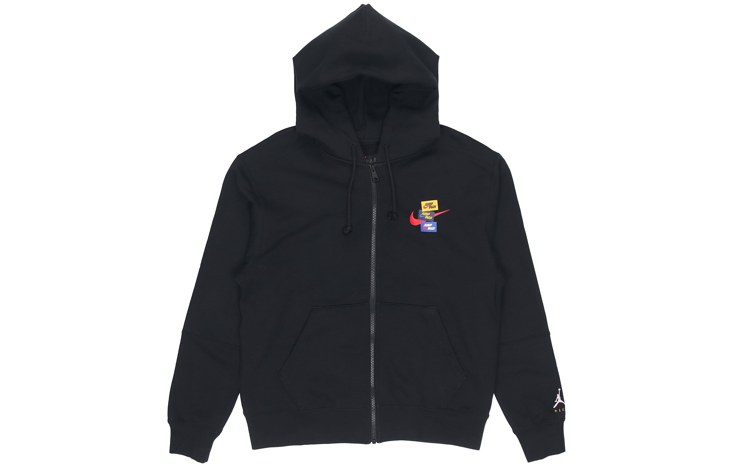 Men's Air Jordan Woven Label Logo Sports Hooded Jacket Autumn Black DH7727-010 - 2