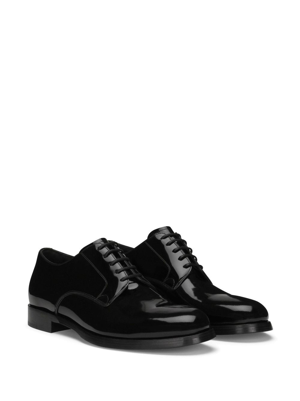 lace-up patent-finish derby shoes - 2