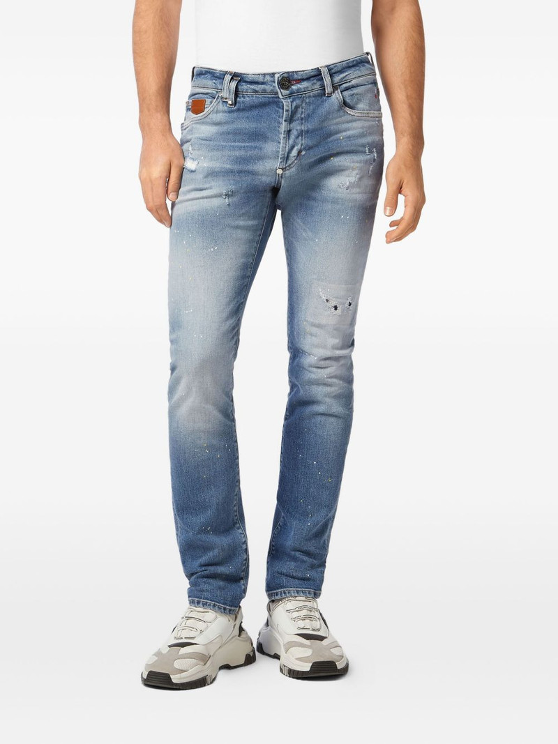 PHILIPP PLEIN distressed jeans outlook