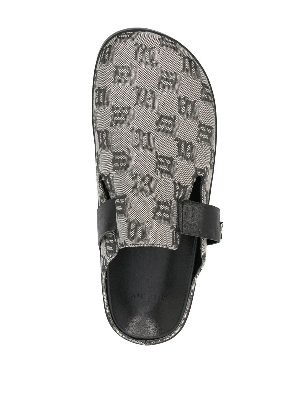 monogram-pattern slip-on sandals - 4
