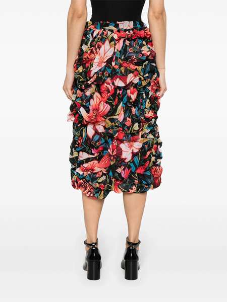 midi skirt with ruffles and floral print - 4