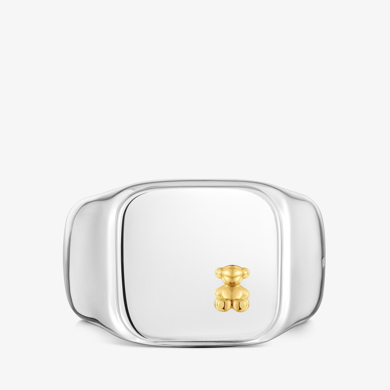 TOUS Two-tone bear-motif signet ring TOUS Man outlook