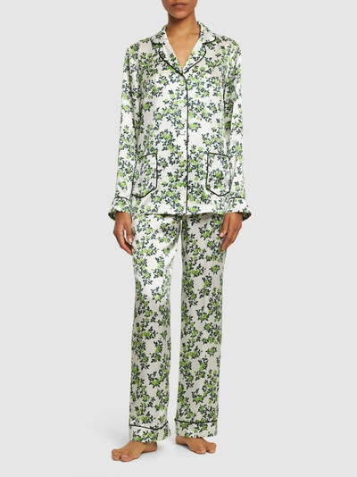 EMILIA WICKSTEAD Trina printed silk satin pajama shirt outlook