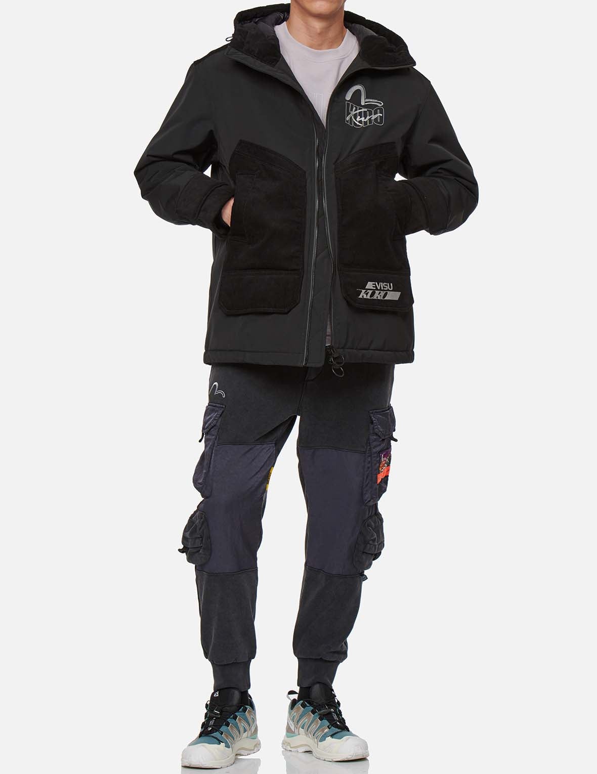 Mixed Fabric Padded Parka - 6