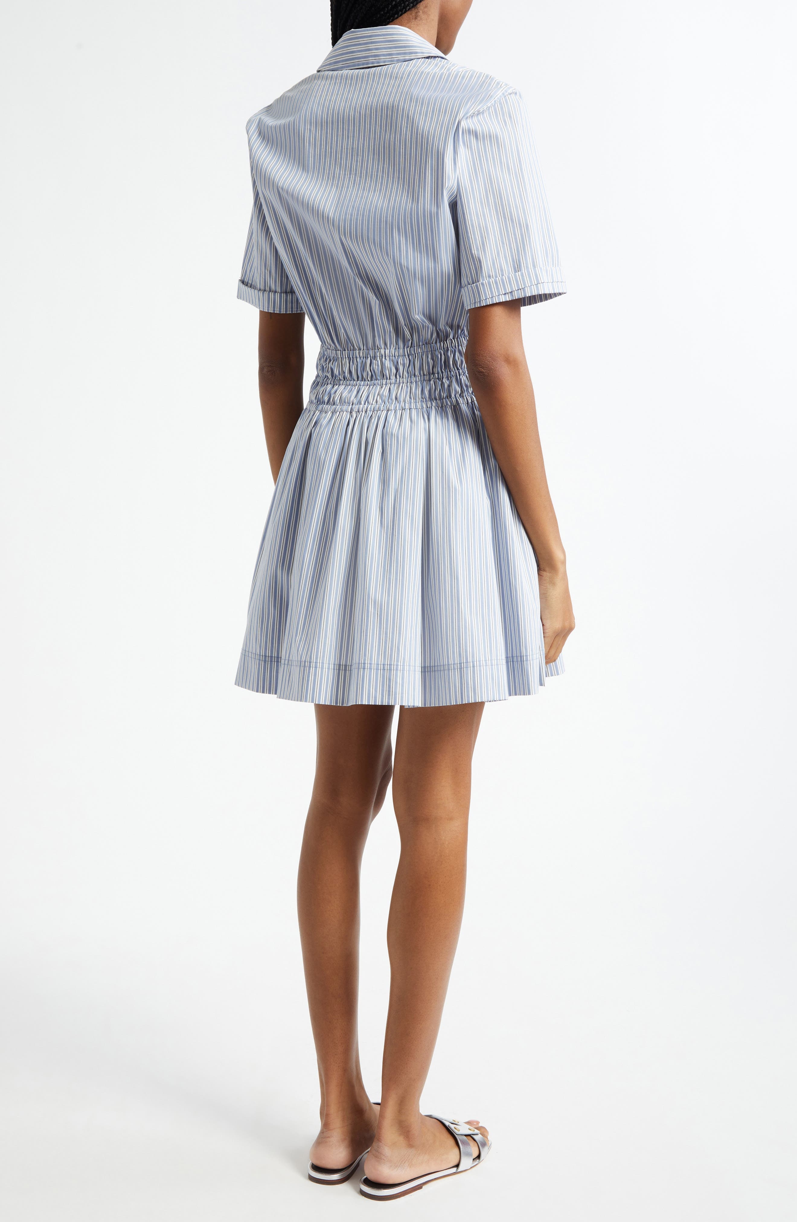 Veronica Beard Susan Stripe Cotton Blend Shirtdress in Blue Multi at Nordstrom - 2
