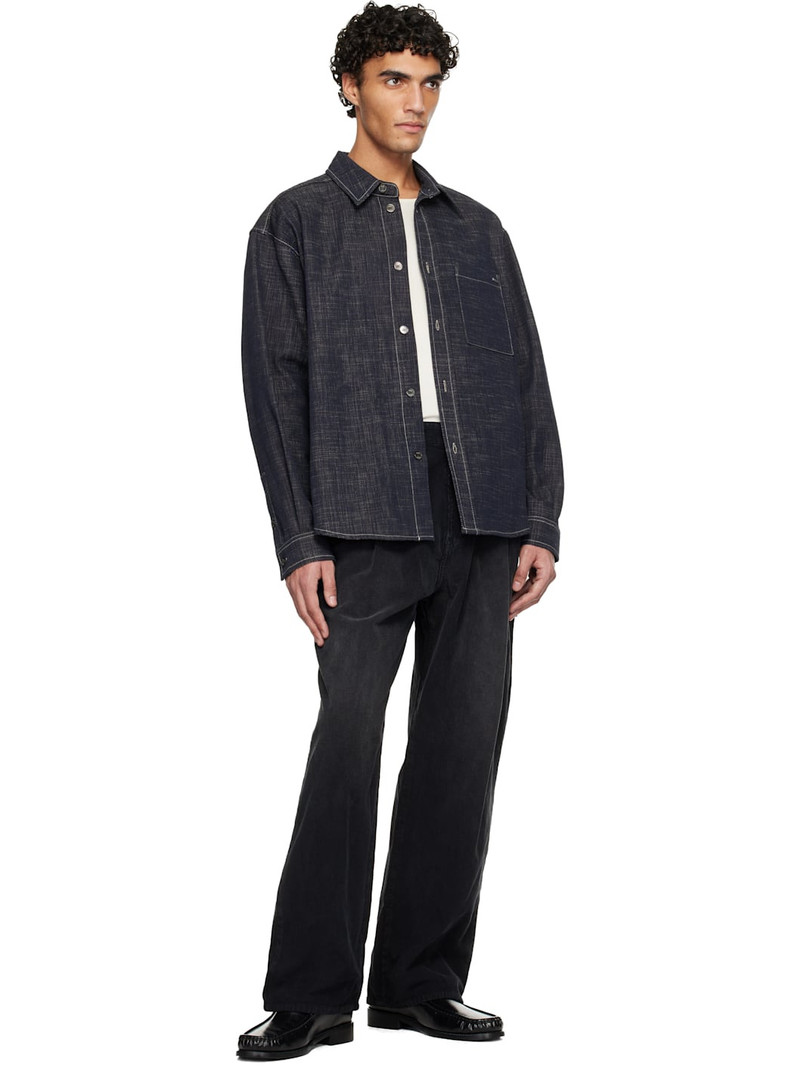 Wooyoungmi Navy Denim-Like Shirt outlook