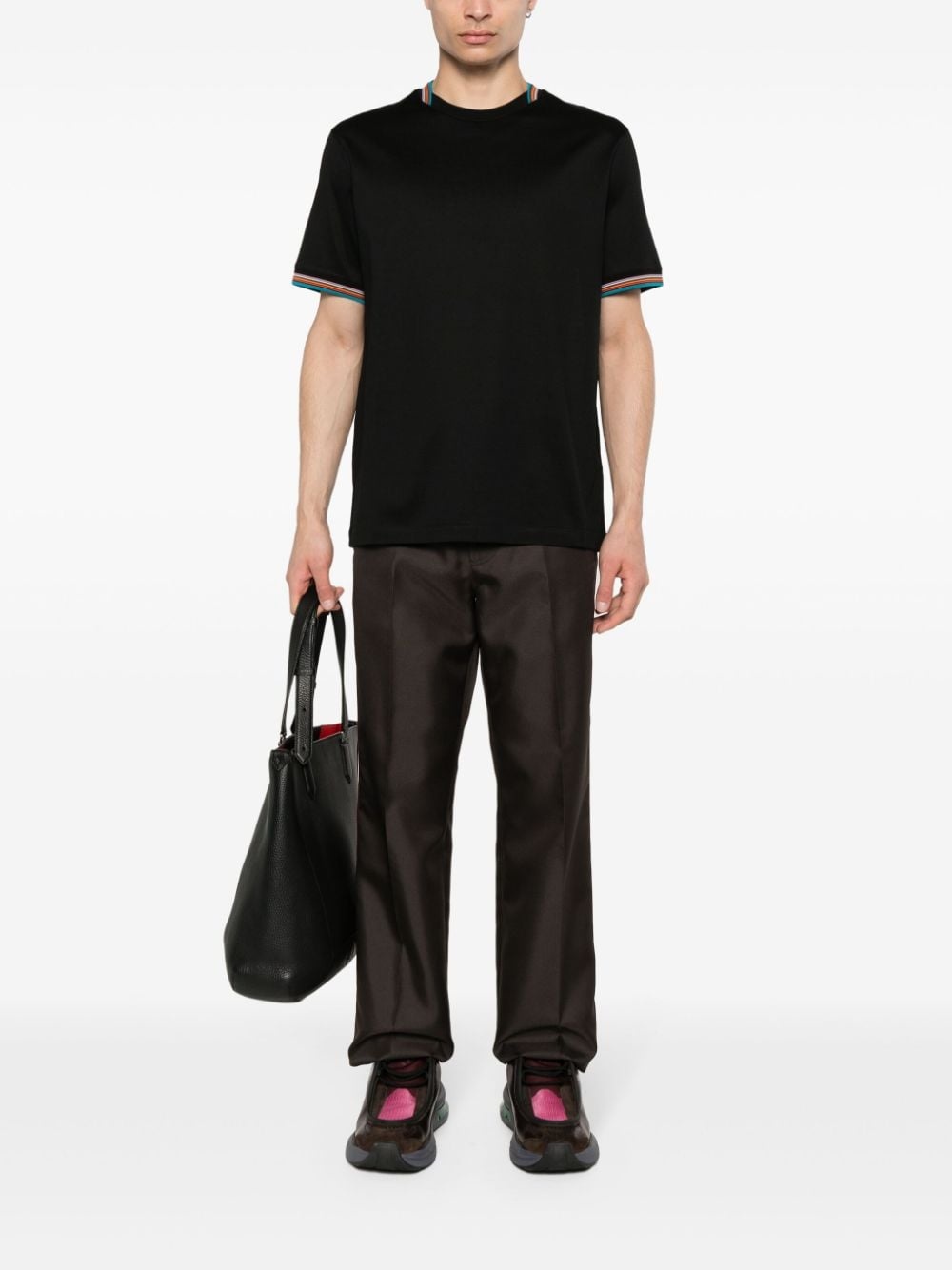 Artist-stripe detailed T-shirt - 2