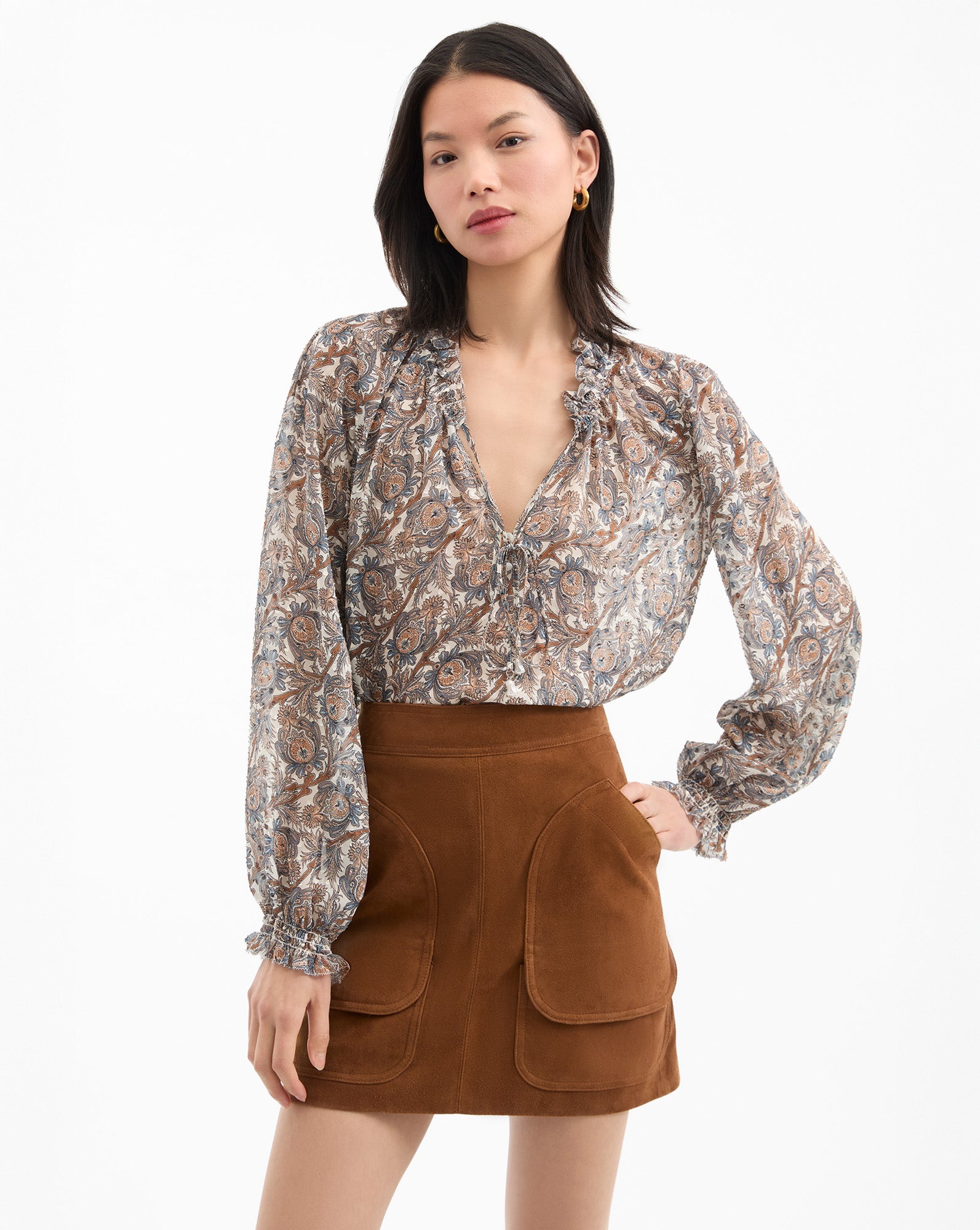 HICKORY SILK BLOUSE - 2