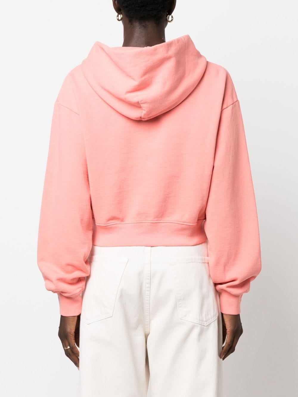 logo-print cotton hoodie - 4