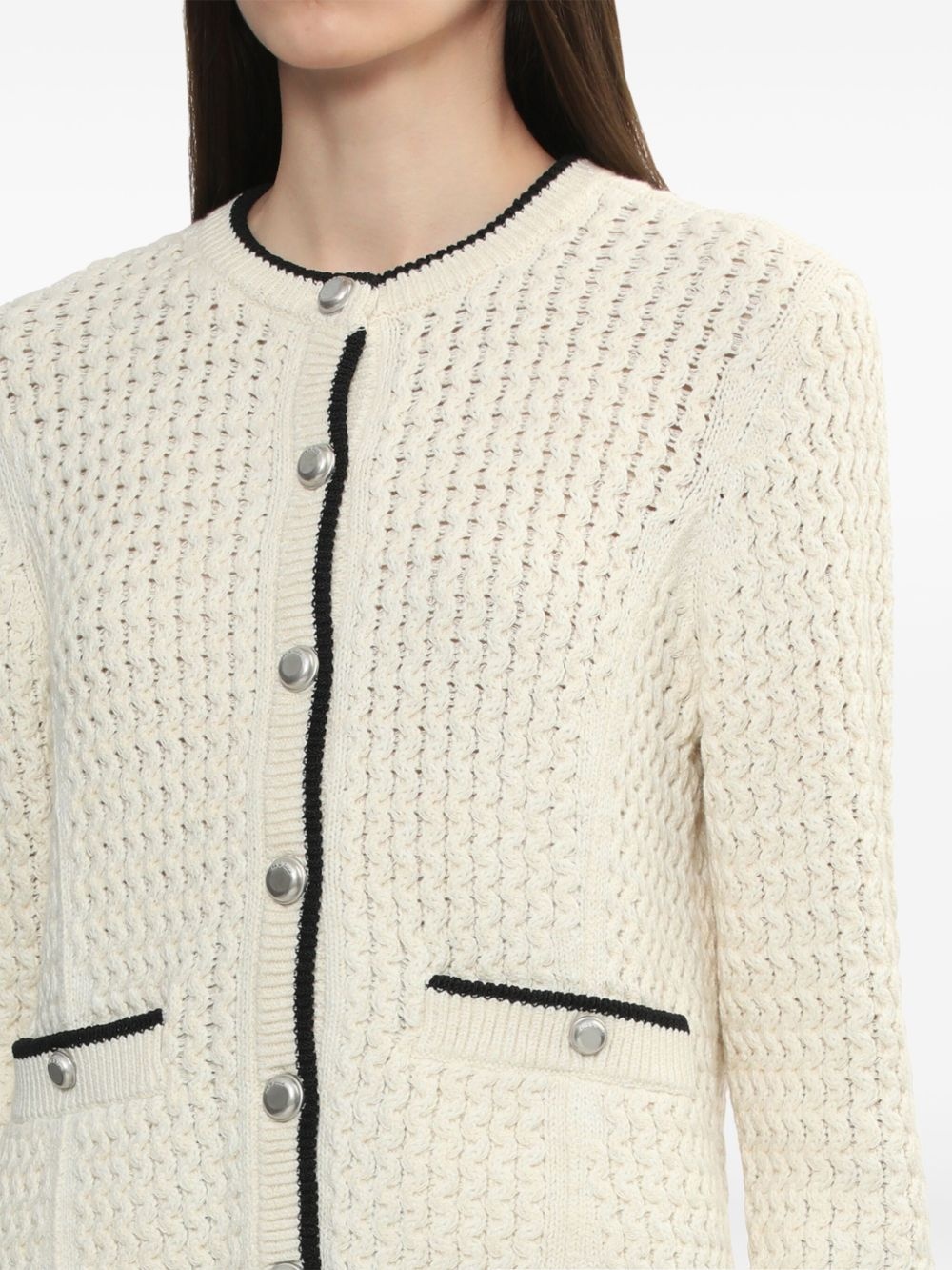 contrasting-trim cardigan - 5