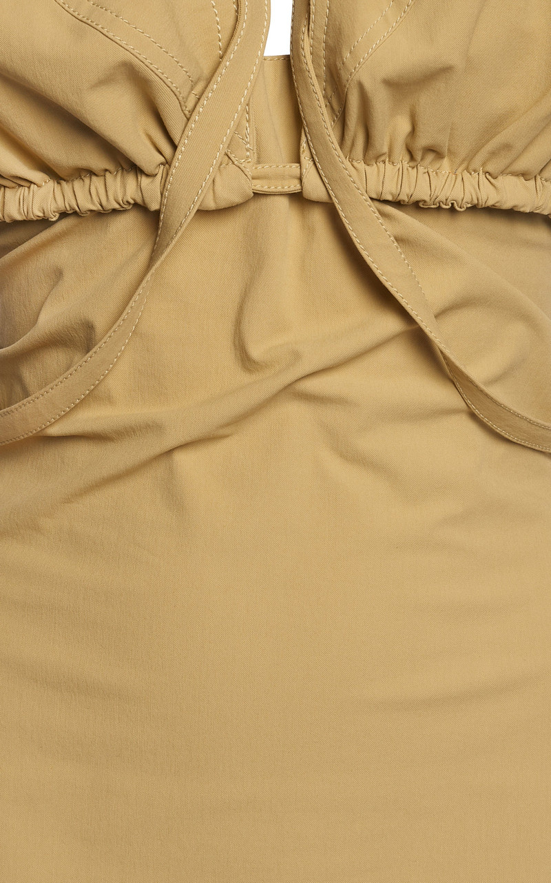 Tie-Detailed Twill Midi Dress neutral 5