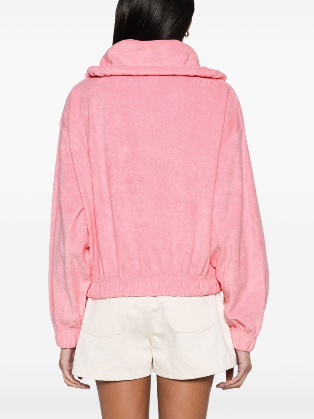 half-zip terrycloth hoodie - 4