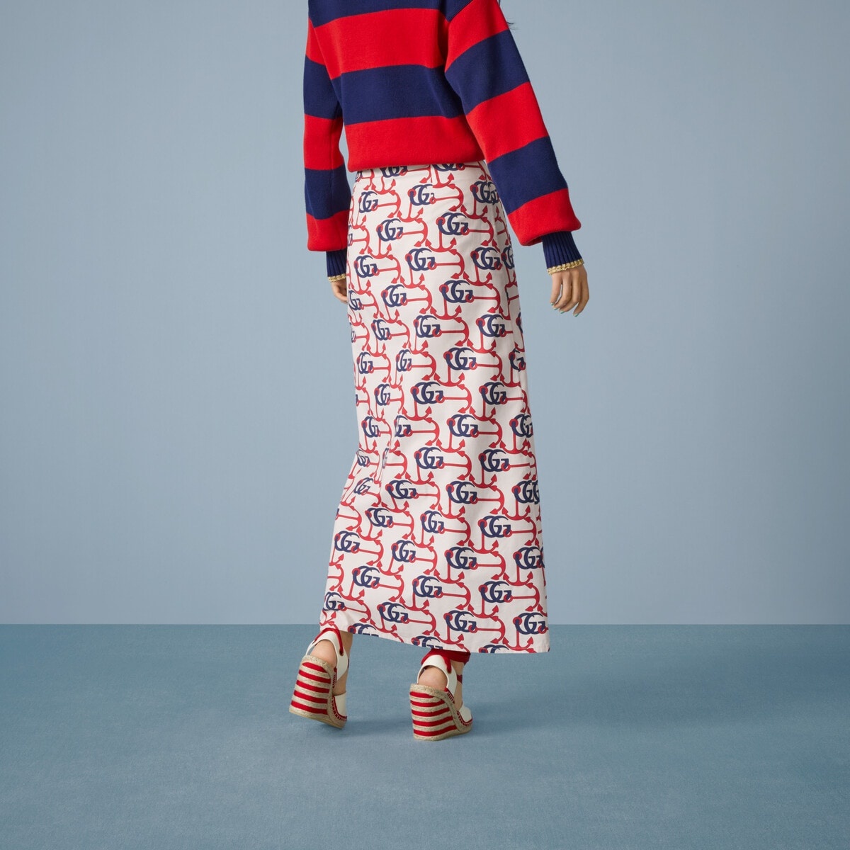 Double G anchor print cotton skirt - 6