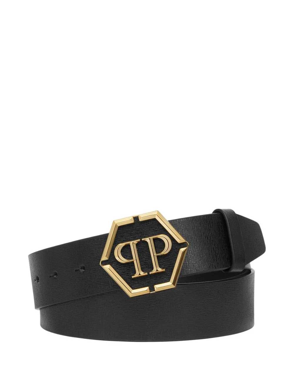 Saffiano leather hexagon belt - 1