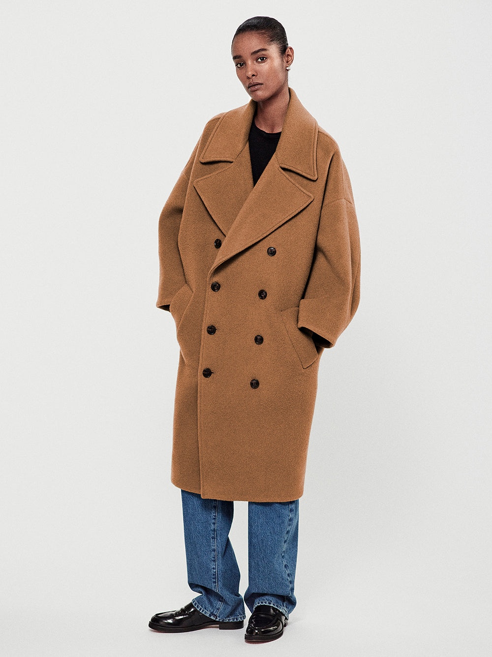 Cocoon Coat in Camel - 2