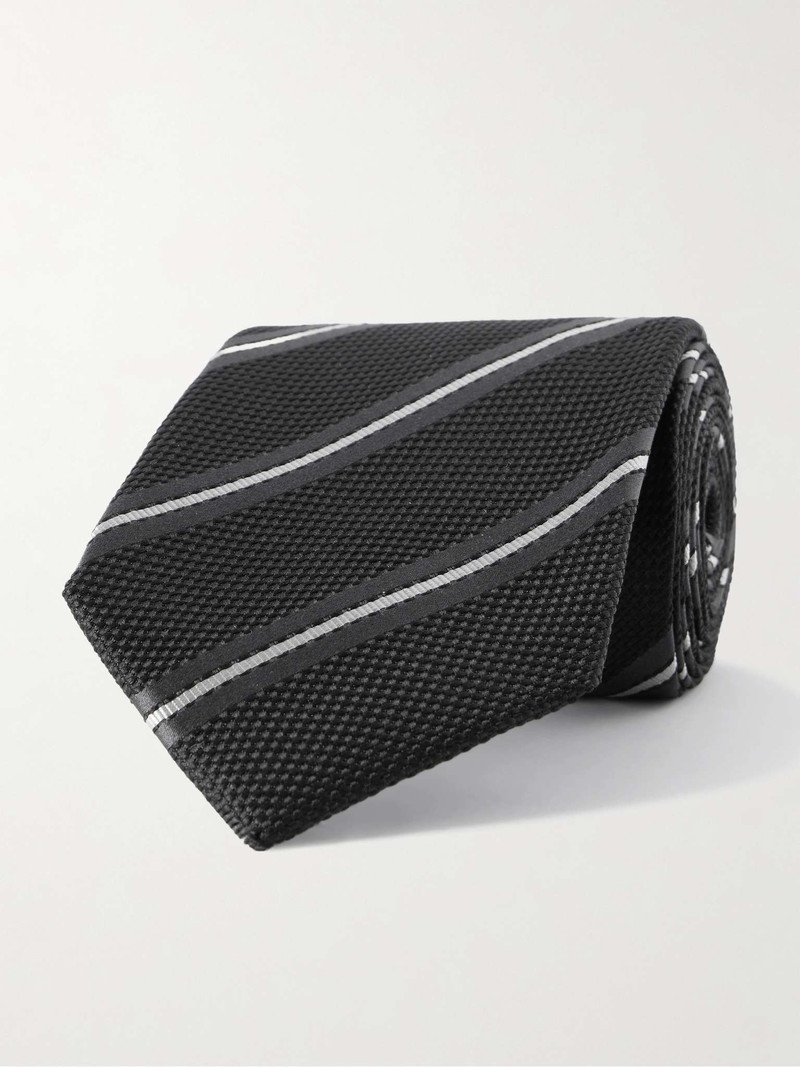 8cm Striped Knitted Silk Tie - 1