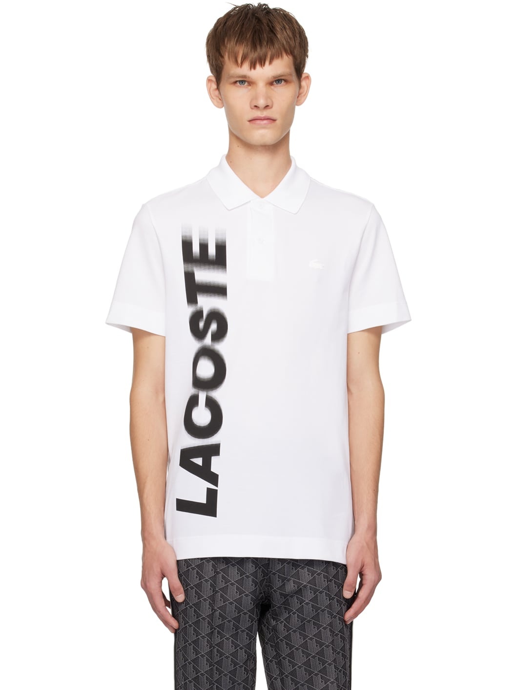 White Regular Fit Movement Printed Polo - 1